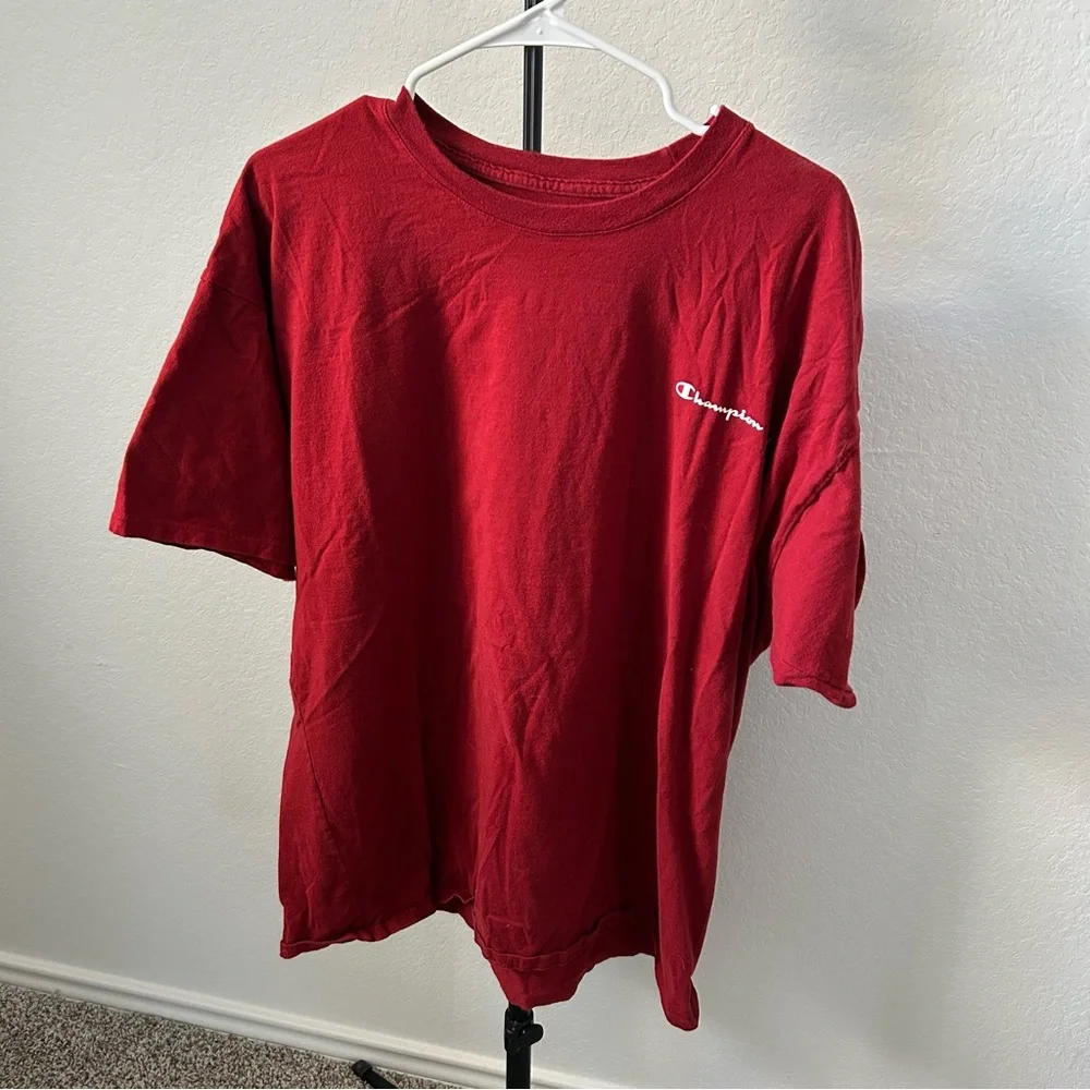 🌿 Champion Bold Red Tee - Picture 1 of 5